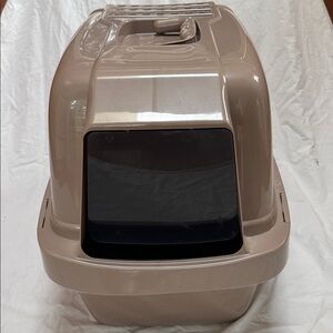 Van Ness SIFTING ENCLOSED CAT LITTER PAN CP66 ODOR DOOR LARGE made in USA Beige